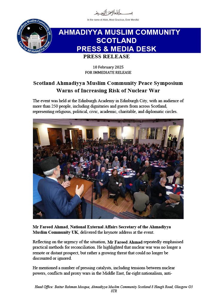 Ahmadiyya Scotland tweet media