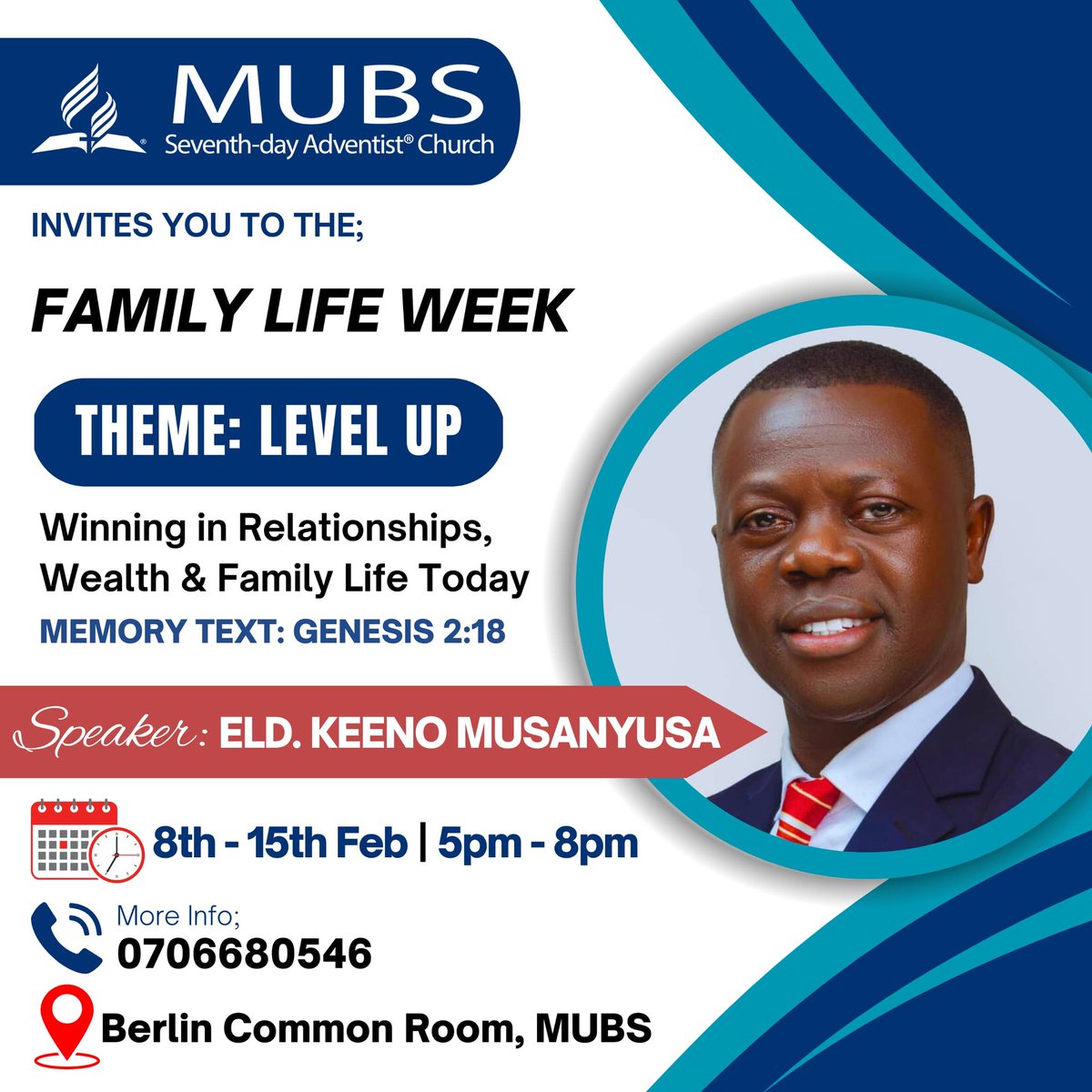 Musdaa_Mubs's tweet photo. Join us everyday from 8-14th February at 5:00 pm to 8:00 pm as we level up in our wealth and family life plus winning in relationships.
#familylifeweek https://t.co/3sjTjtvPSS
