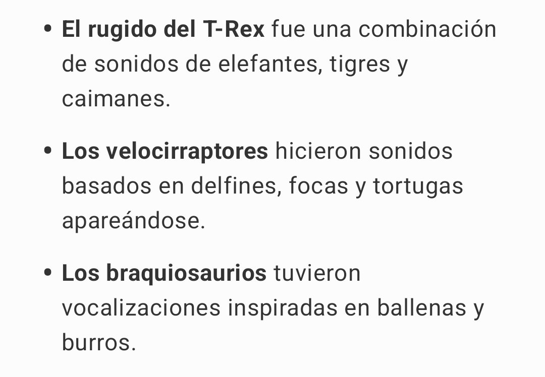alvGonzalezP's tweet photo. Les recuerdo que los sonidos de los dinosaurios en las películas, fueron creados especulando sobre cómo sonaban. Y si, se han instaurado en nuestras mentes como reales.

Para Jurassic Park en los 90s se usó las combinaciones de la imagen: https://t.co/HmAMNIwXSk