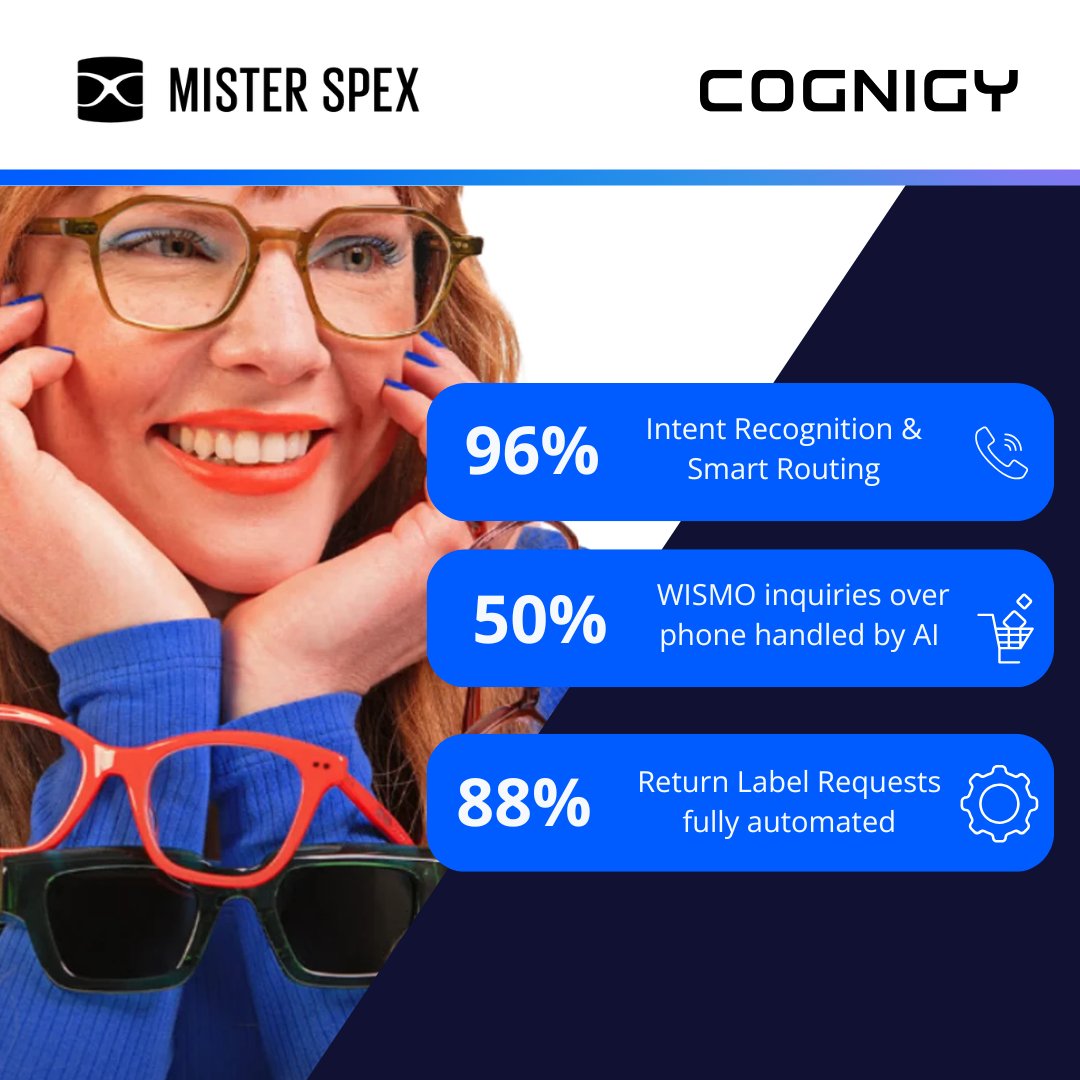 Mister Spex replaced IVR with Voice AI to handle peak call volumes efficiently and improve customer service. See the impact: hubs.la/Q035Z3Rv0 

#AIAgents #AIAutomation #CX #MisterSpex #Cognigy