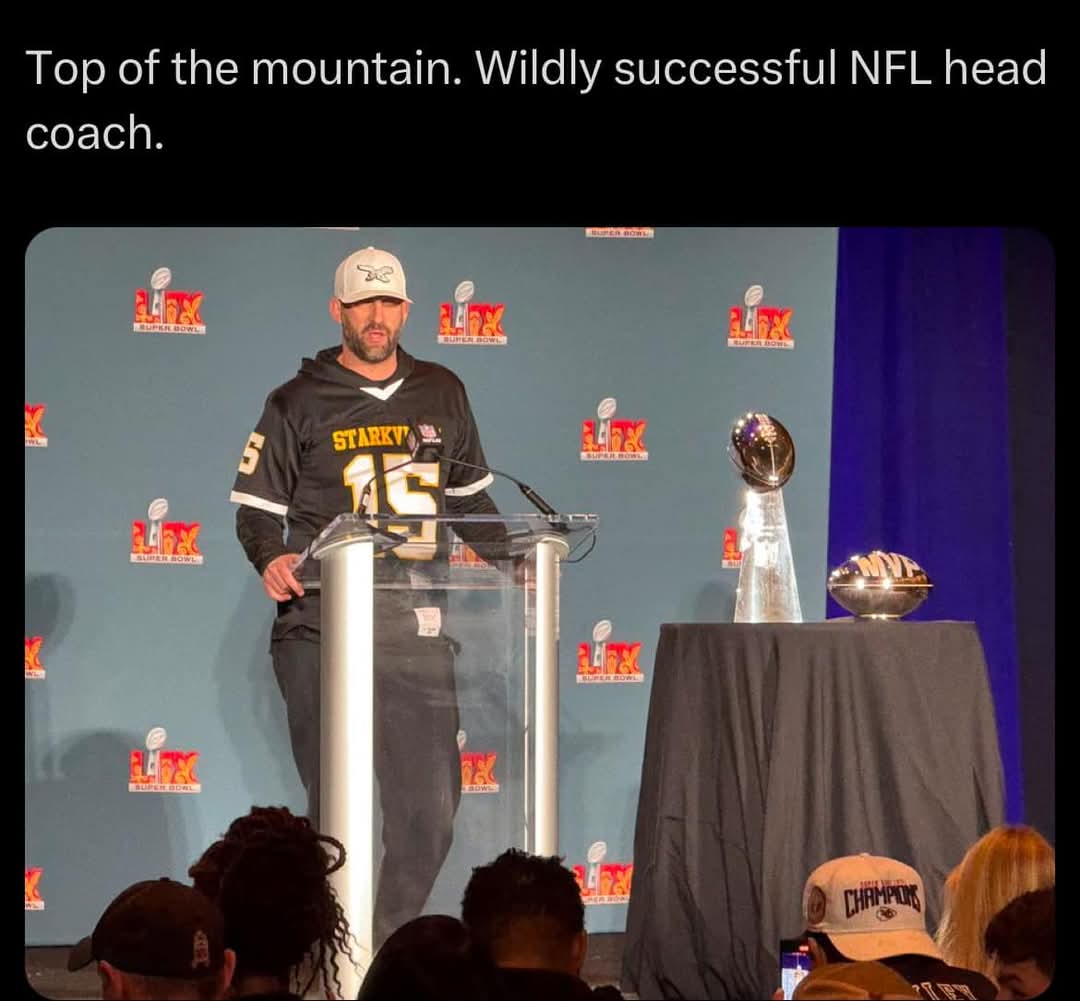 MacCorleone74's tweet image. Starkville, Mississippi STAND UP!

Eagles head coach rocking AJ Brown&apos;s jersey before he changed to number 1 his senior year of high school!