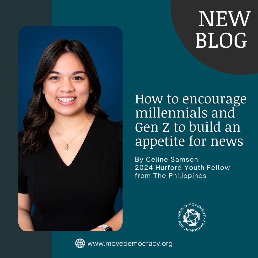 World Movement (@movedemocracy) on Twitter photo Read “How to encourage millennials and Gen Z to build an appetite for news” by #HurfordYouth Fellow <a href="/isabellecelinee/">Celine Samson</a> from the Philippines.
➡️movedemocracy.org/how-to-encoura… Read “How to encourage millennials and Gen Z to build an appetite for news” by #HurfordYouth Fellow <a href="/isabellecelinee/">Celine Samson</a> from the Philippines.
➡️movedemocracy.org/how-to-encoura…