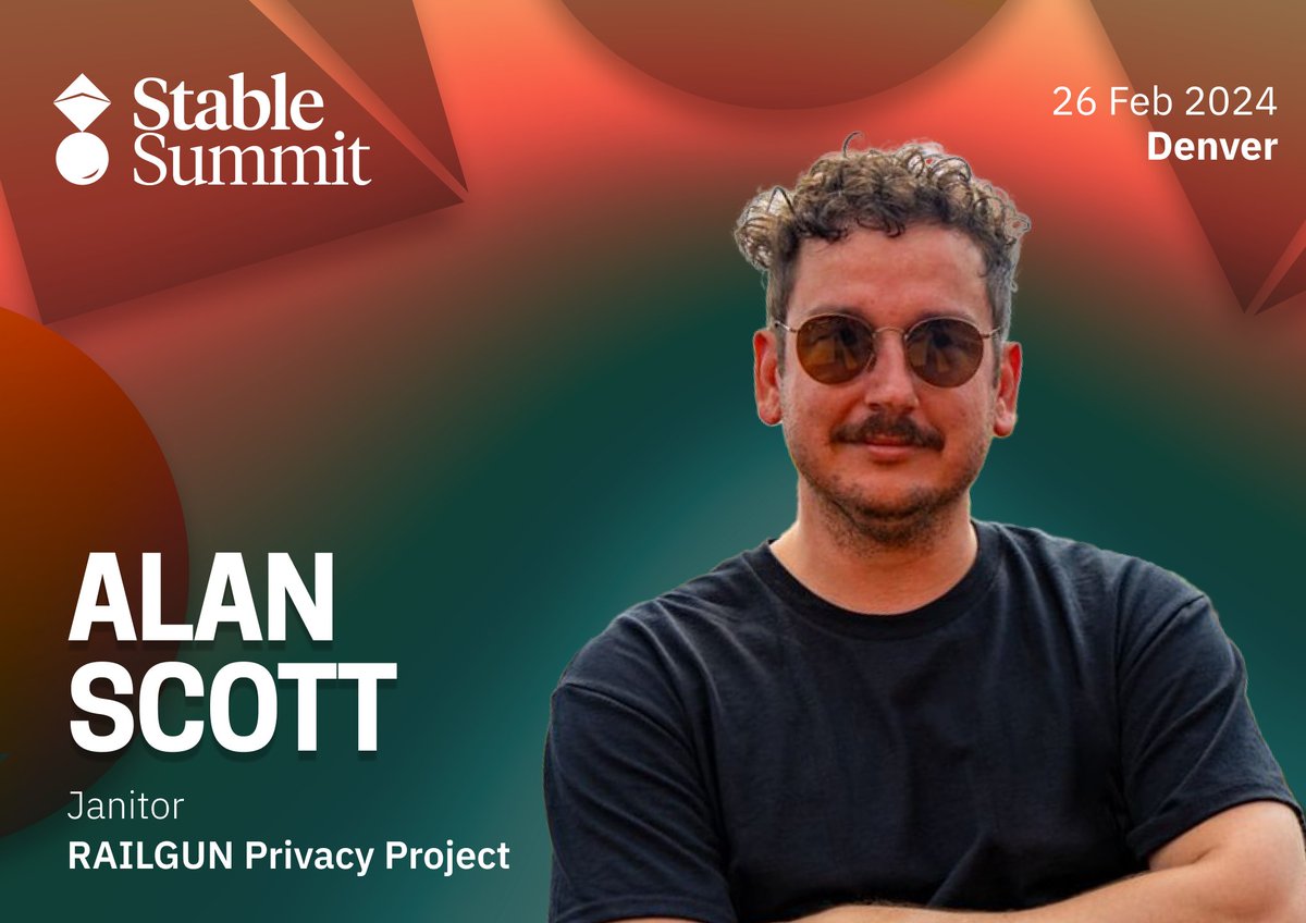 Stable Summit ๐ฆซ (@stable_summit) on Twitter photo ๐ฃ๏ธ <a href="/tsu_kareta/">Alan</a>, Janitor, <a href="/RAILGUN_Project/">RAILGUN - Private & Anonymous DeFi</a>
Alan will break down the role of privacy in stablecoins and payments โ covering ZKPs, compliance challenges, and how to balance user protection with innovation.
Be there to hear it firsthand at Stable Summit!
๐ Denver
๐๏ธ 26 Feb ๐ฃ๏ธ <a href="/tsu_kareta/">Alan</a>, Janitor, <a href="/RAILGUN_Project/">RAILGUN - Private & Anonymous DeFi</a>
Alan will break down the role of privacy in stablecoins and payments โ covering ZKPs, compliance challenges, and how to balance user protection with innovation.
Be there to hear it firsthand at Stable Summit!
๐ Denver
๐๏ธ 26 Feb