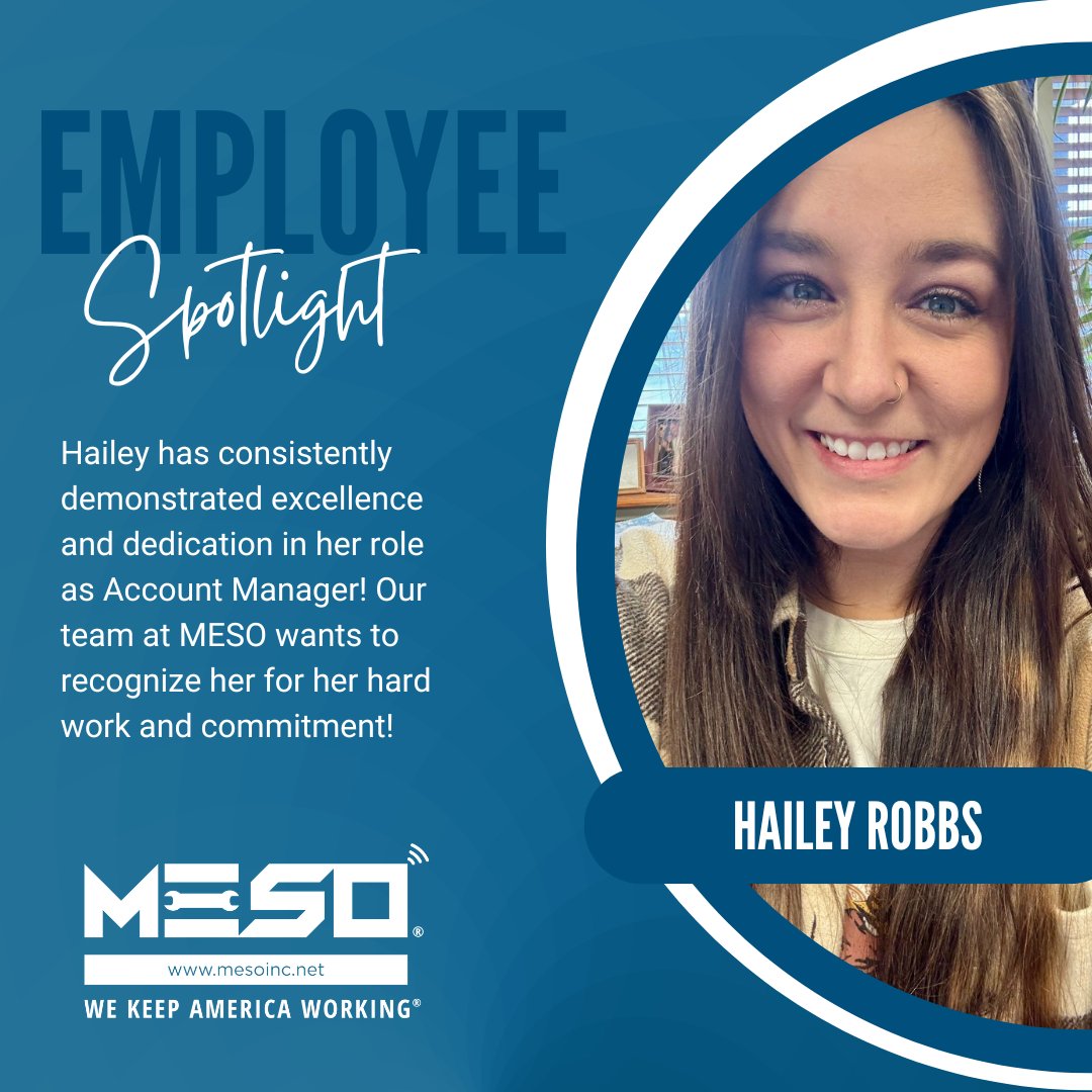 Meet our employee spotlight Hailey Robbs!! 

Location: Kansas City  
Role: Account Manager 
Why MESO: "The MESO team’s dedication and high standards to drive industry excellence" 
Fun Fact: A fun fact about Hailey is that she is an avid plant lover and loves growing her own food