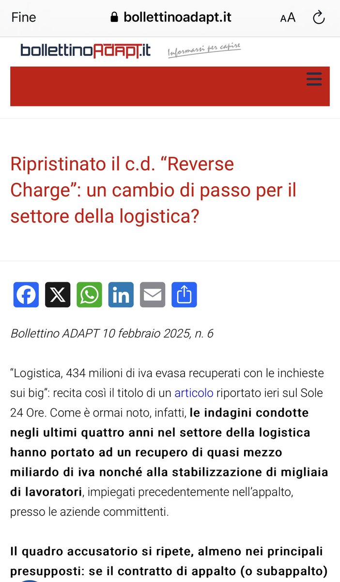 BenincasaGiada's tweet photo. Nel @bollettinoADAPT di oggi anche un mio contributo sul #ReverseCharge nel settore #logistica, #appalti e responsabilità (anche) sociale del committente. Come incide l’inversione contabile iva? Quali strumenti per operare in un perimetro di legalità?
https://t.co/d5q1ovPo9Q https://t.co/W64td5wt7h