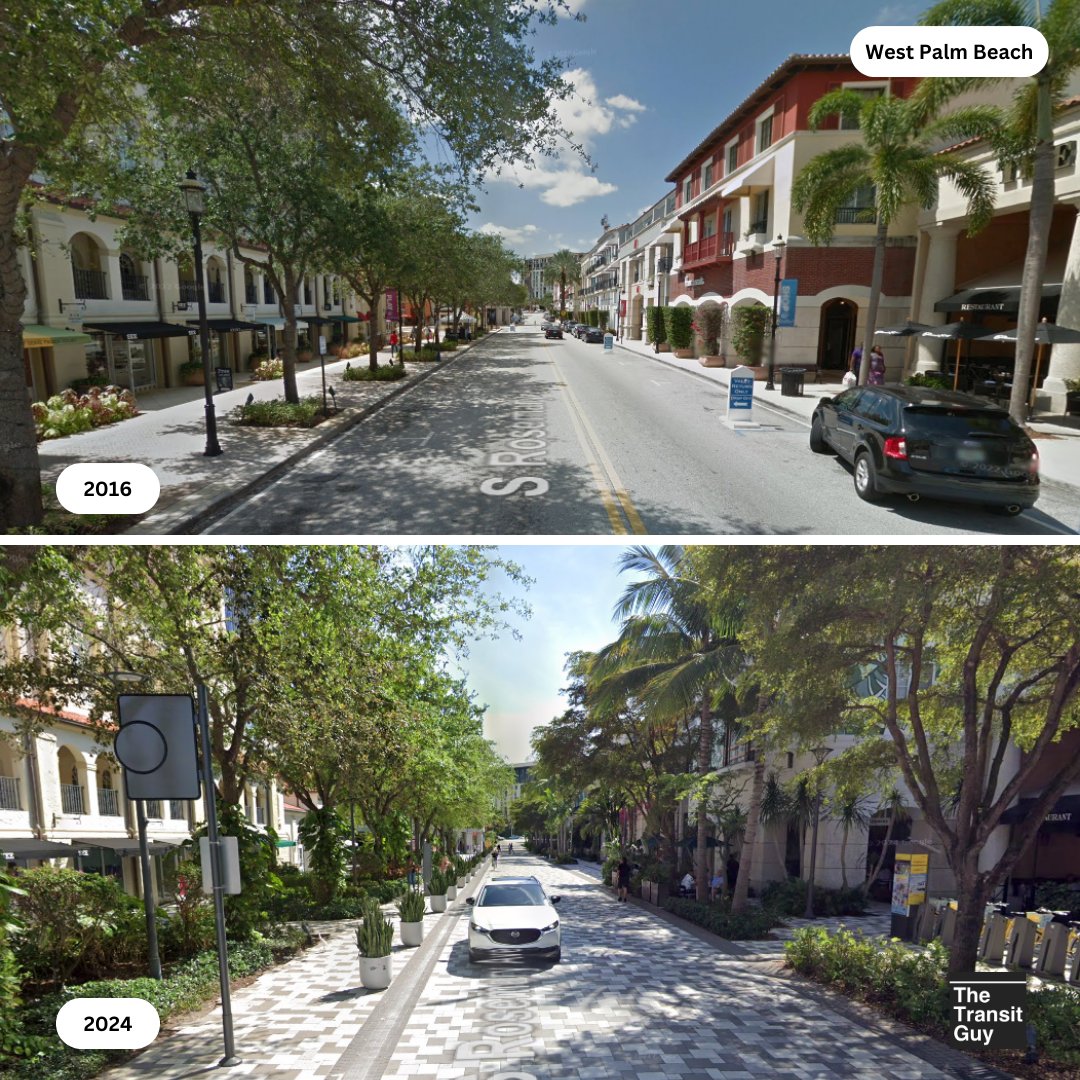 the_transit_guy's tweet photo. Even in places like Florida, it's possible to build streets where pedestrians are the priority: https://t.co/ZU5vu7IjoC