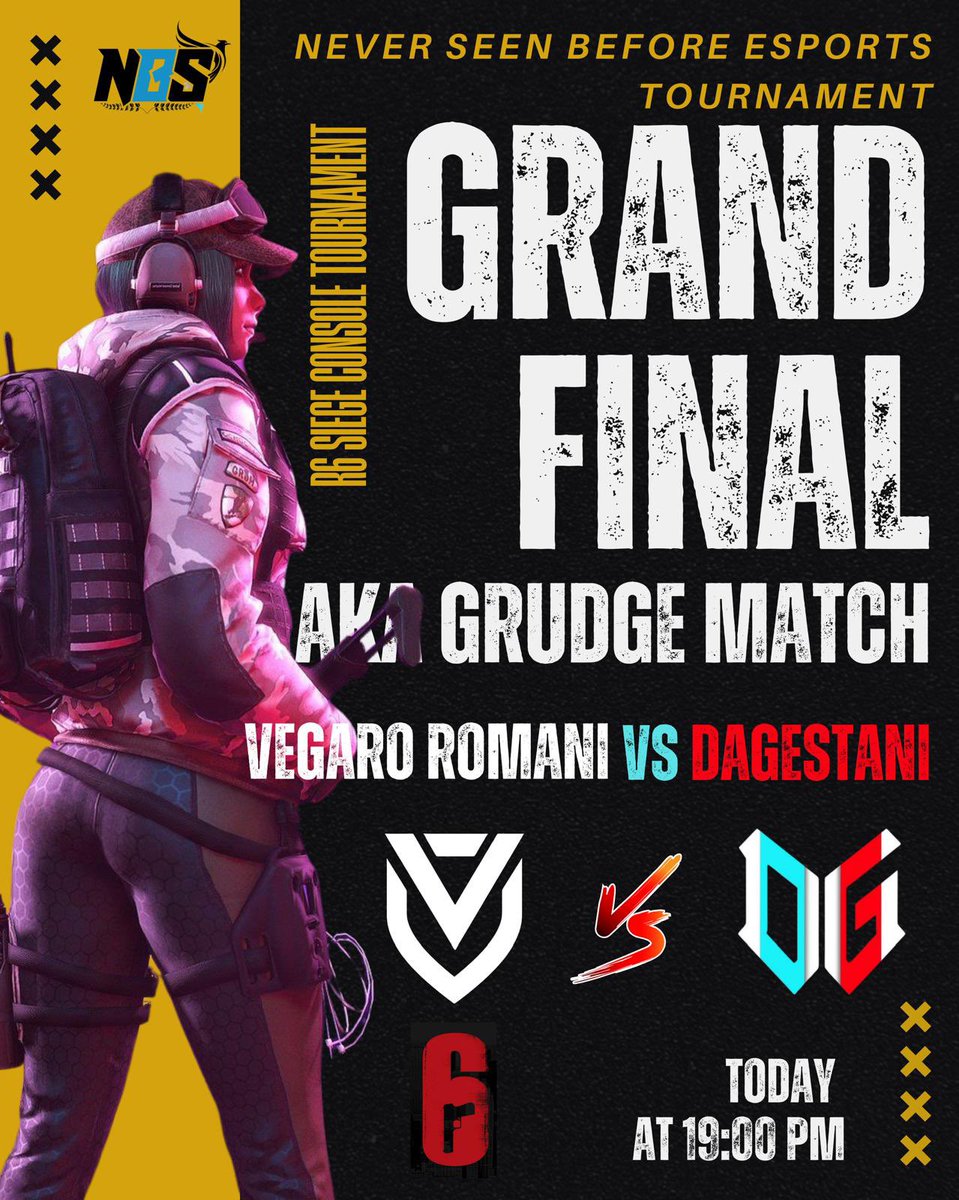 R6ZA Intel (@r6zaintel) on Twitter photo ▶️ ▶️ Live on #Twitch at 7pm
<a href="/Esports_NBS/">NBS Esports</a> #R6S Grand Finals 🔵⚪️⚫️
<a href="/VegaroEsportsGG/">Vegaro Esports</a> 🆚️ Dagestani
➡️ POV Stream <a href="/Esports_NBS/">NBS Esports</a>
🖥 twitch.tv/never_before_s…
▶️ Good luck to the teams #R6ZA ▶️ ▶️ Live on #Twitch at 7pm
<a href="/Esports_NBS/">NBS Esports</a> #R6S Grand Finals 🔵⚪️⚫️
<a href="/VegaroEsportsGG/">Vegaro Esports</a> 🆚️ Dagestani
➡️ POV Stream <a href="/Esports_NBS/">NBS Esports</a>
🖥 twitch.tv/never_before_s…
▶️ Good luck to the teams #R6ZA