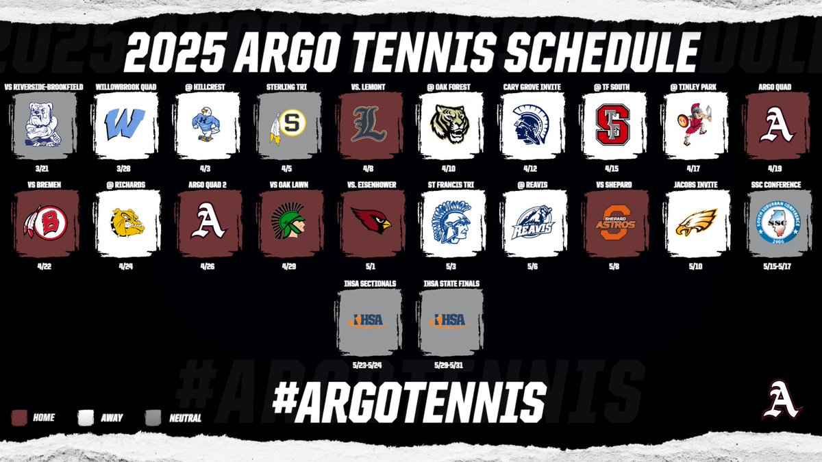 2025 Argo Boys Tennis Schedule