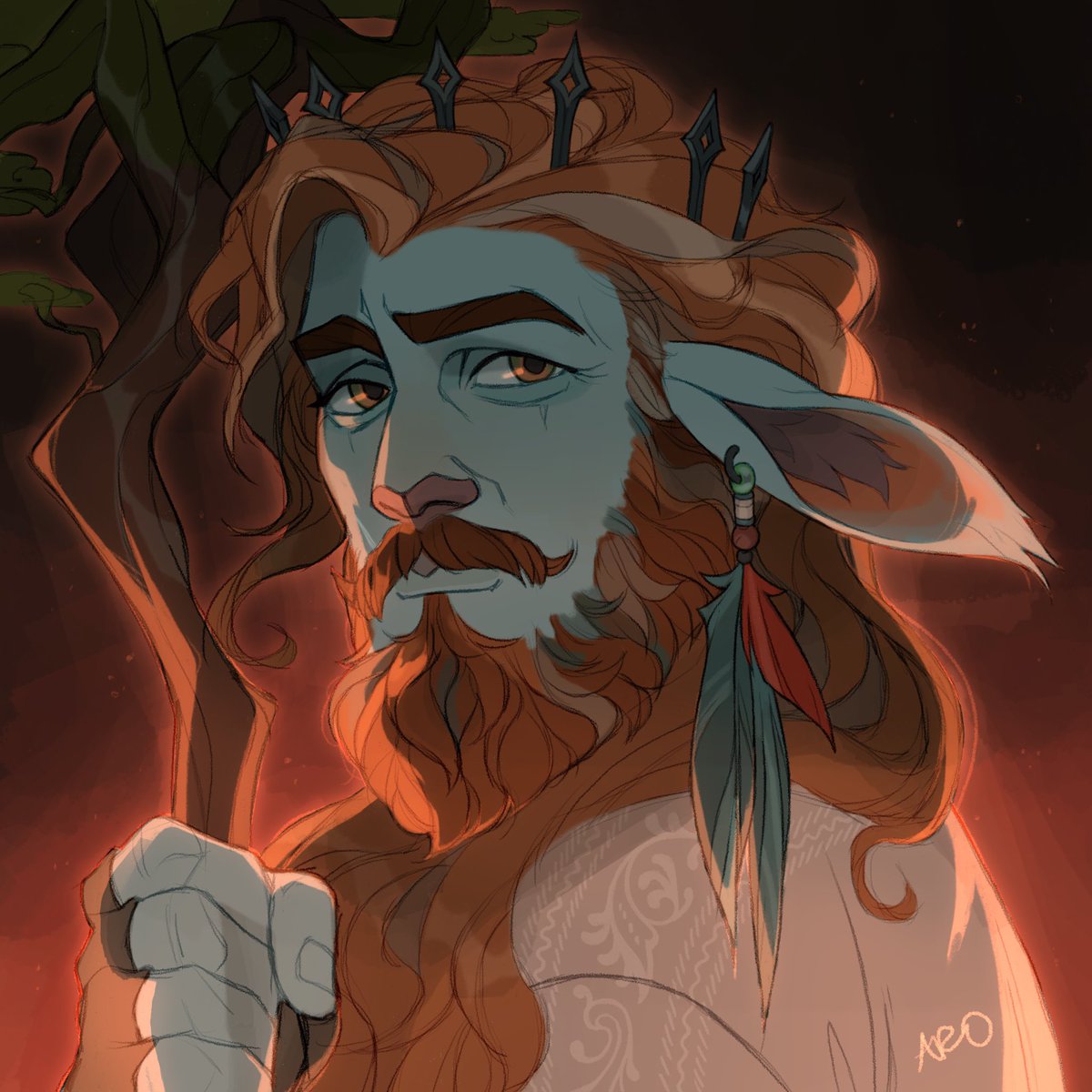 Portrait commission of Glynhorn, Firbolg Circle of the Wildfire Druid 🌲🔥Thank you so much Adam!! ✨
#dnd #commission