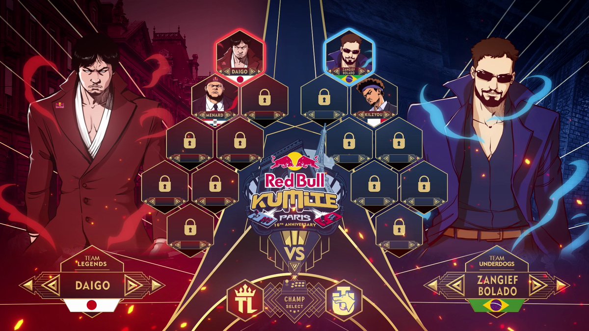 GDorison's tweet photo. [PLAYERS REVEAL VIDEO CREDITS]

Players Artworks design by: Madd (https://t.co/UGDTe0kXNA)
Select Screen Design by: David Grousset
Edit &amp; Animation segment: @slam_creations 
OST: Falling_Rubble_Orch_ (RED BULL MUSIC)
Players Announcer: @RobTeeVee https://t.co/HVbHNsUr6p