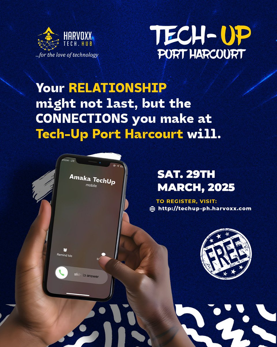 Heh Heh
We no come play oh
Dem say your network is your Kini Kon?

Stop relying on only your SIM card Network 🛜

Come let's introduce you to powerful Networks at the TechUp Port Harcourt Season 5 event

That's the only thing we have to say 

Use your tongue count your teeth oh