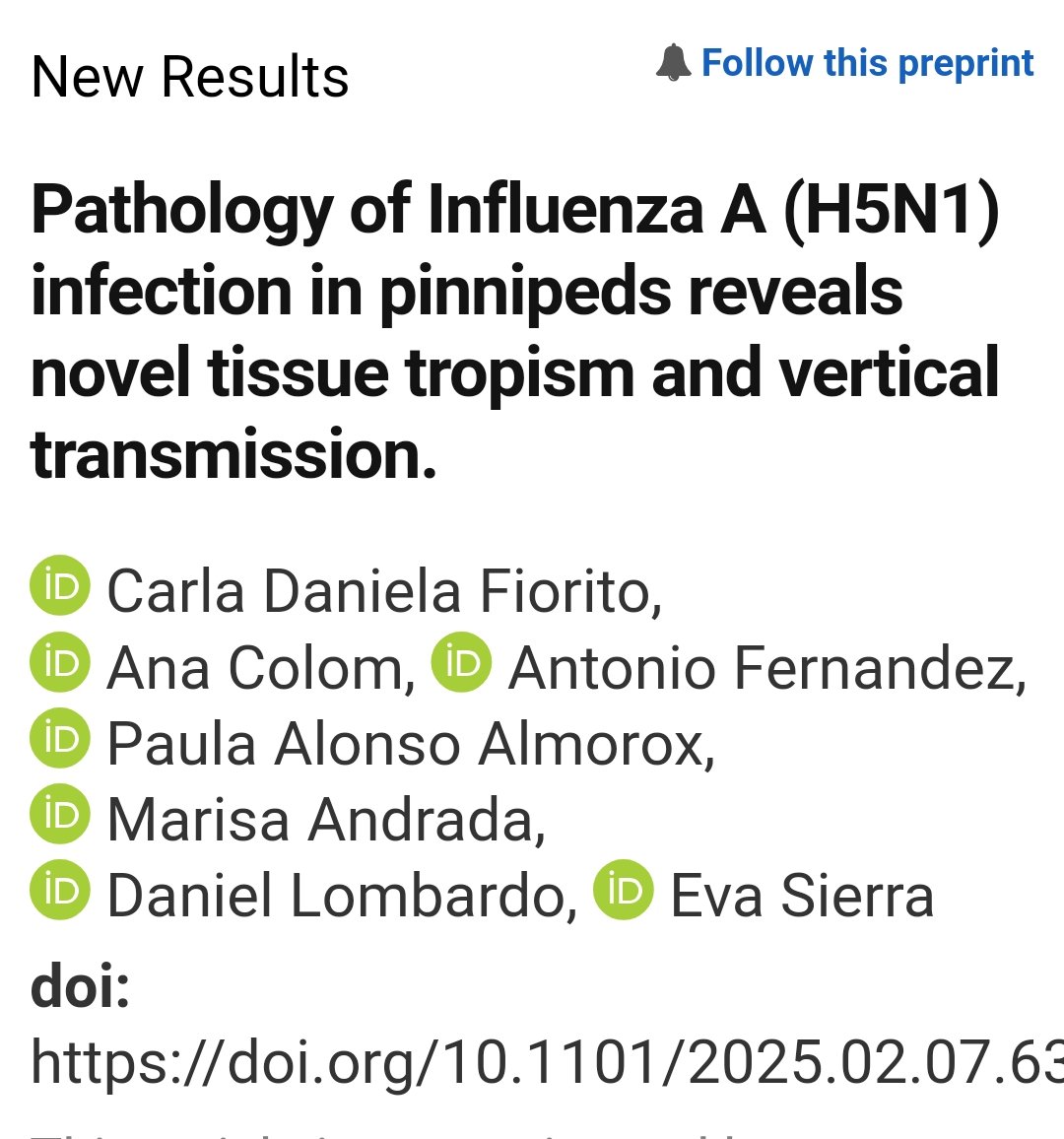 IUSAeu's tweet photo. https://t.co/zyWa9oaYeC
New contribution to N5H1 HPIV tropism and vertical transmission in Marine Mammals by Fiorito and Sierra et al. https://t.co/qCfZsg7epK