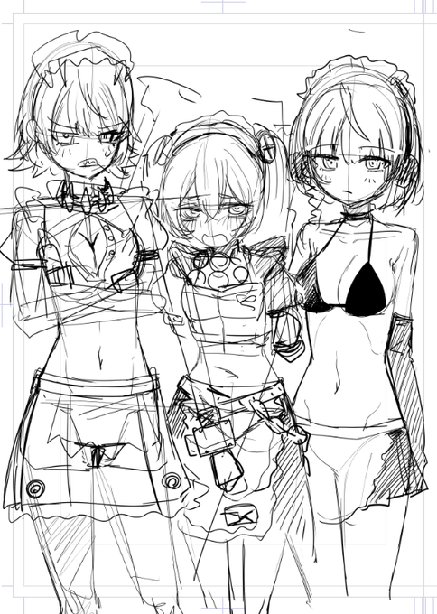 ゼンゼロ臍姦本2の表紙ラフ
3はカリュドーンにしたい(気が早い) 