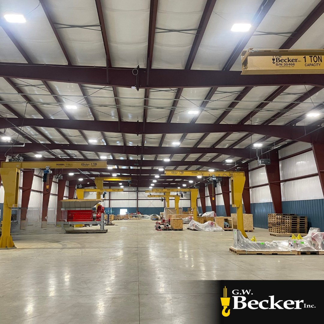 gwbeckerinc's tweet image. We’re excited to showcase the installation of several 1 Ton, and a 3 Ton, Gorbel Free Standing Jib Crane with hoist at a customer site in Ohio. This efficient crane system is built for high-performance lifting in tight spaces.

#CraneSolutions #Gorbel #MaterialHandling #JibCrane
