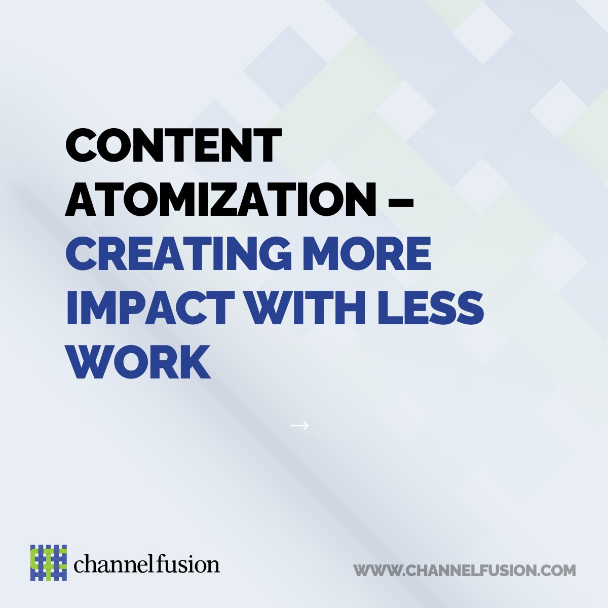 Channel_Fusion's tweet image. #ContentAtomization: More impact, less effort.

✔ Break down long-form content
✔ Repurpose across channels
✔ Optimize for SEO

Make your content work smarter: tinyurl.com/5mc67wmc

#ChannelFusion #ContentMarketing  #SEO #MarketingStrategy
