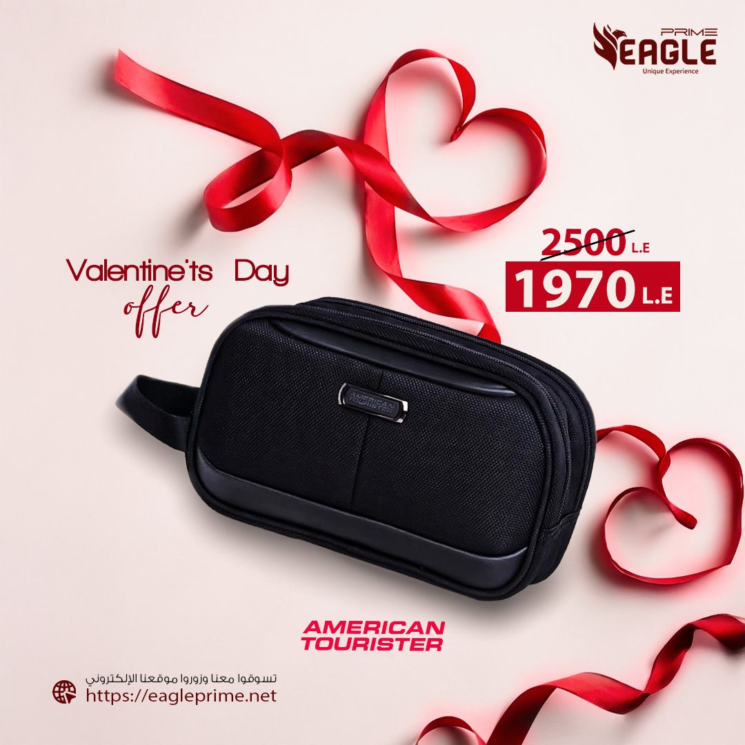 هدية عيد الحب المثالية! 💖🎒
بتدوري على هدية قيمة , عملية، وتعيش سنين؟ 🤩
 شنطة أمريكان إيجل هي الخيار الأمثل! 
سواء كنت تهديها لشريكك, الشنطة تجمع بين الأناقة، الجودة، والراحة! 😍✨
💥 والخبر الأحلى؟! خصم هائل لفترة محدودة مع ضمان للشنطة لمدة عام ! 💰🎉
🎯 لا تفوّتك الفرصة،