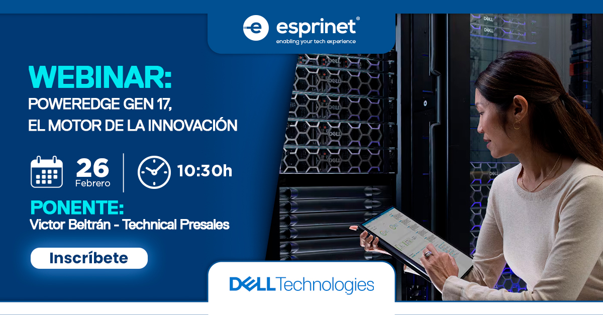 Esprinet Ibérica (@esprinet_es) on Twitter photo Wbinar: Poweredge Gen 17, el motor de la innovación
Conoce la nueva gama y características de los servidores de Dell Technologies con procesadores de generación 17
📅 26 de febrero
🕚 10:30H
🎙️ Ponente: Victor Beltrán
¡Inscríbete ya! ➡️ lnkd.in/dVJnr2XK
<a href="/DellSpain/">Dell España</a> Wbinar: Poweredge Gen 17, el motor de la innovación
Conoce la nueva gama y características de los servidores de Dell Technologies con procesadores de generación 17
📅 26 de febrero
🕚 10:30H
🎙️ Ponente: Victor Beltrán
¡Inscríbete ya! ➡️ lnkd.in/dVJnr2XK
<a href="/DellSpain/">Dell España</a>