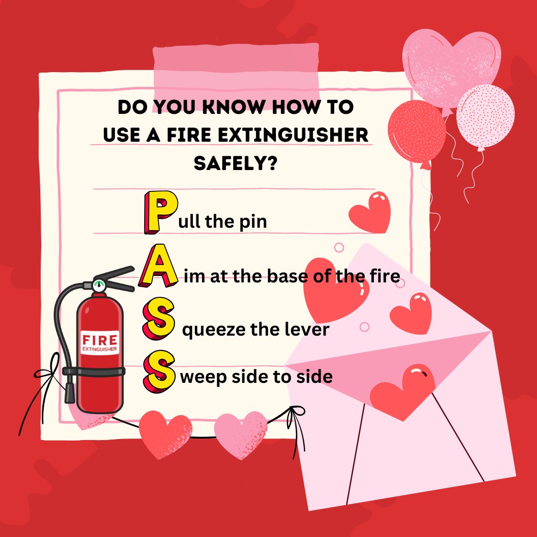 cypresscreekfd's tweet image. Stay fire-safe by knowing how to use a fire extinguisher! 🧯 Remember PASS: Pull the pin, Aim low at the base of the fire, Squeeze the handle, and Sweep side to side. Be prepared to act quickly and safely! 🔥 #FireSafety #PASSMethod #BePrepared