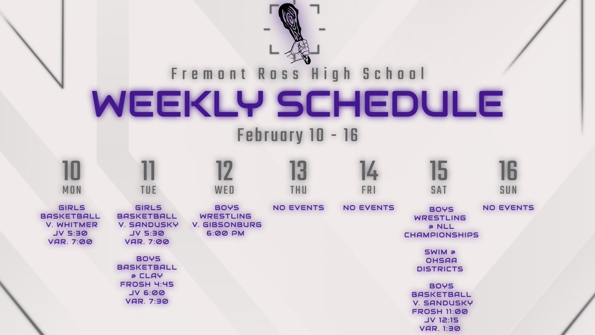 This week marks the end of the regular season for all of our winter sports teams.  You have one last chance to see our athletes in action before the post season tournaments begin.  We hope to see you in the stands this week...