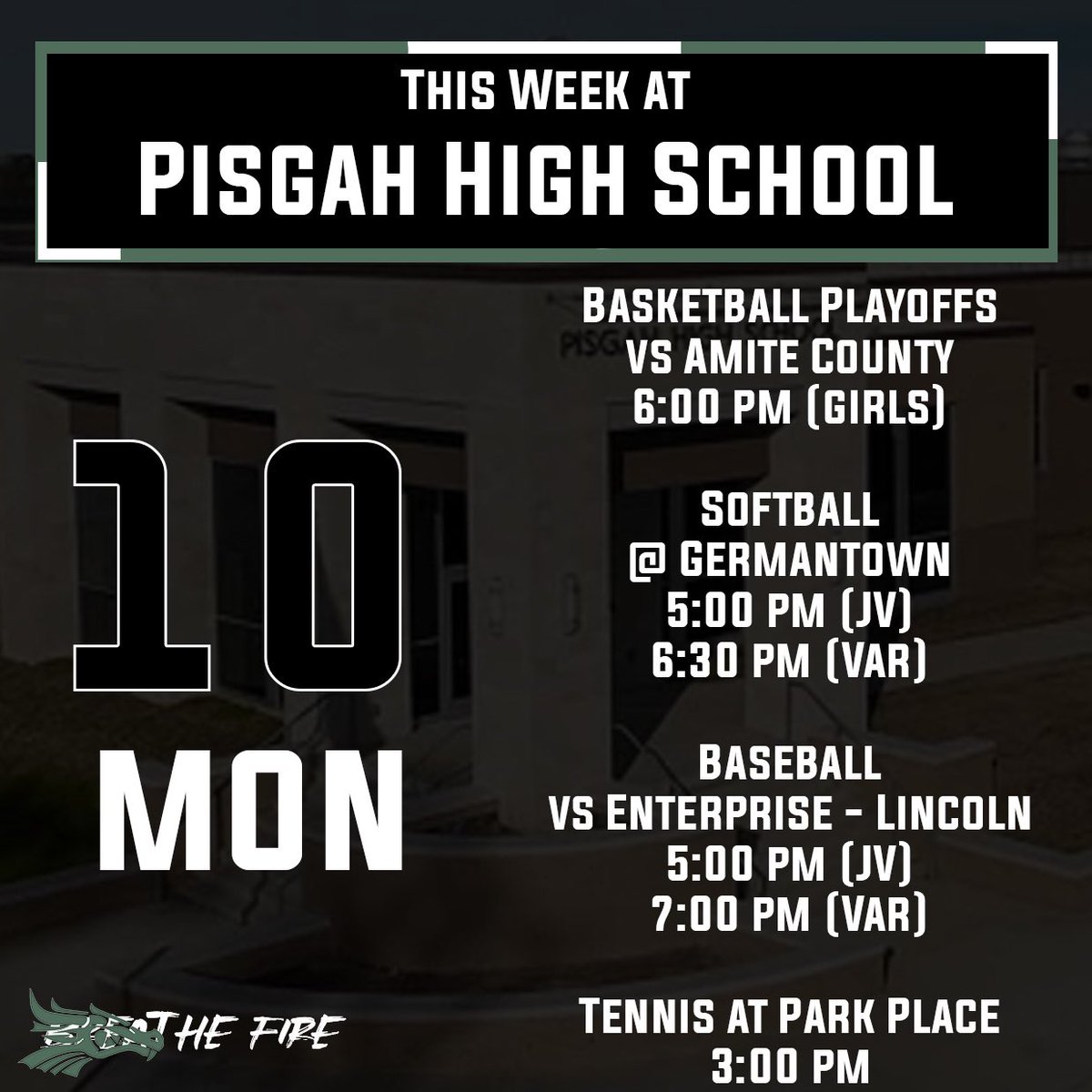 Today is packed full of events! Make plans and go support your Dragons! #BreatheFire