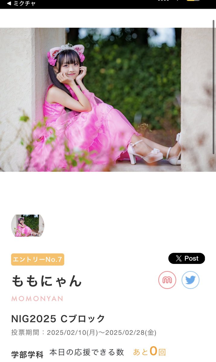 🍑 #ももにゃんイベント情報🍑 NIG2025参加中‼️ 1日3票投票できます