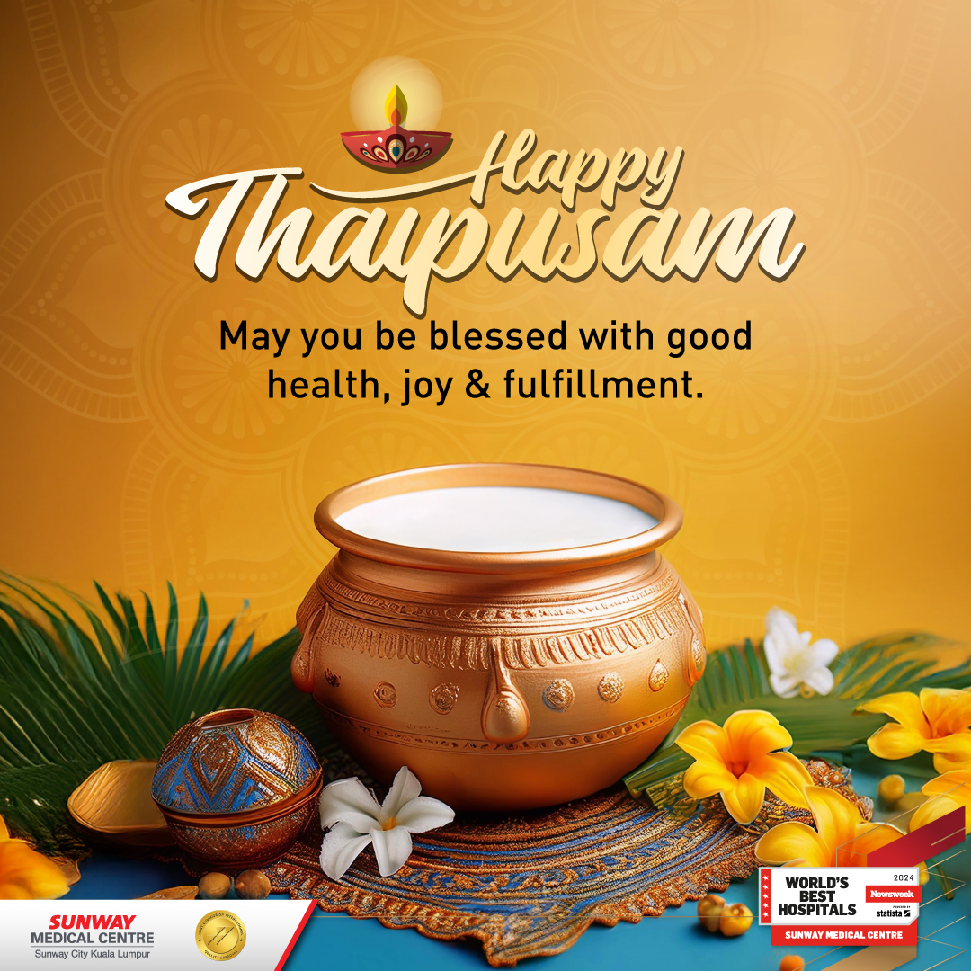 SunwayMedical's tweet photo. Wishing all who are celebrating a 𝗛𝗮𝗽𝗽𝘆 𝗧𝗵𝗮𝗶𝗽𝘂𝘀𝗮𝗺! 

On this auspicious day, may your devotion be rewarded with divine blessings of good health, great joy, fulfillment and success in your endeavours. https://t.co/c8OXGOwEjn