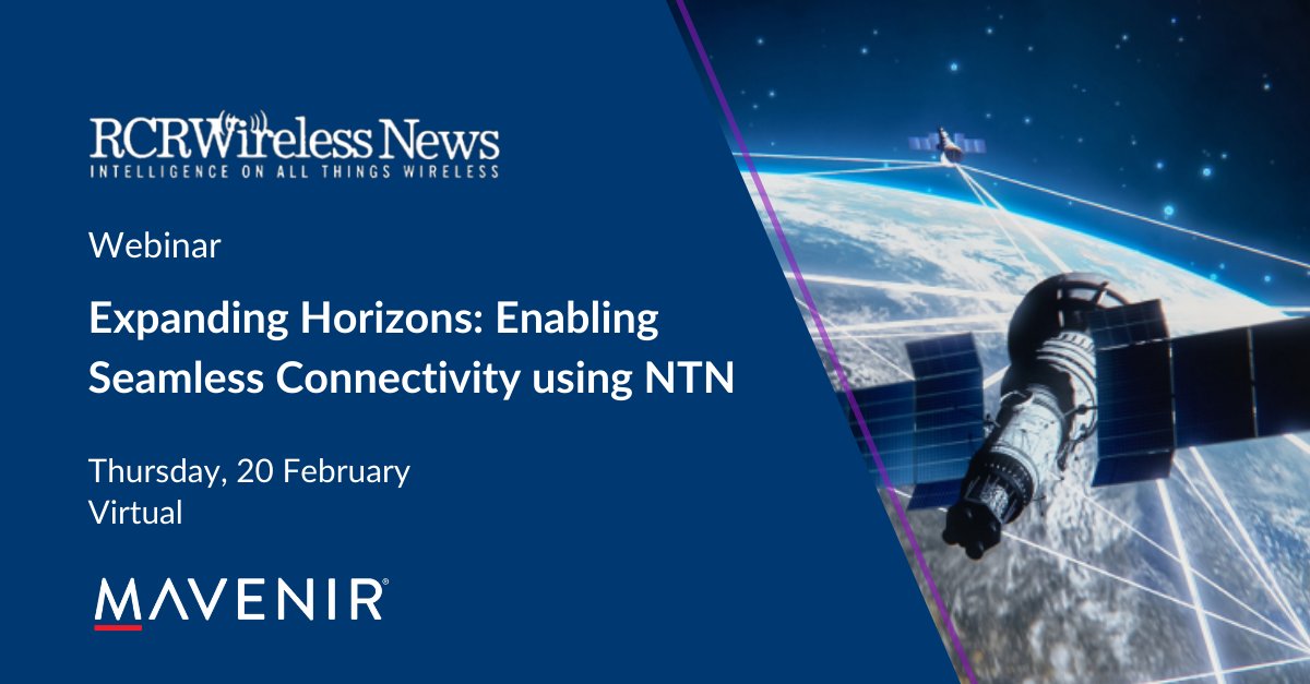 Mavenir's tweet image. Join Mavenir, @simnovustech and @OQTEC in an @rcrwirelessnews webinar, as NTN subject matter experts get together to discuss how today&apos;s technology advancements enable seamless connectivity. Register here: bit.ly/41cA60P

#NTN #Satellite #NonTerrestrialNetworks