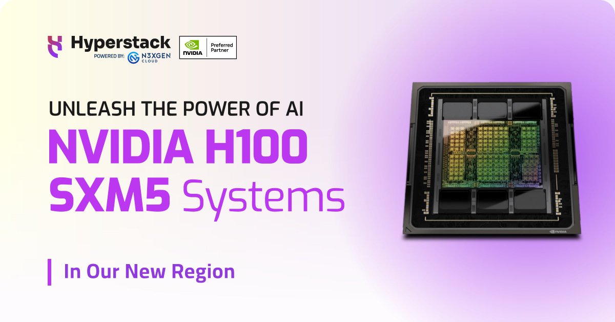 Hyperstackcloud's tweet image. 🚀Our NVIDIA H100 SXM systems are ready for action now, in our brand-new region! 🚀
Whether you’re training models or deploying them at scale, #Hyperstack delivers a real cloud environment with 24/7 support and expert-backed reliability.
💡What’s new?
🚀100+ NVIDIA #H100 SXM…