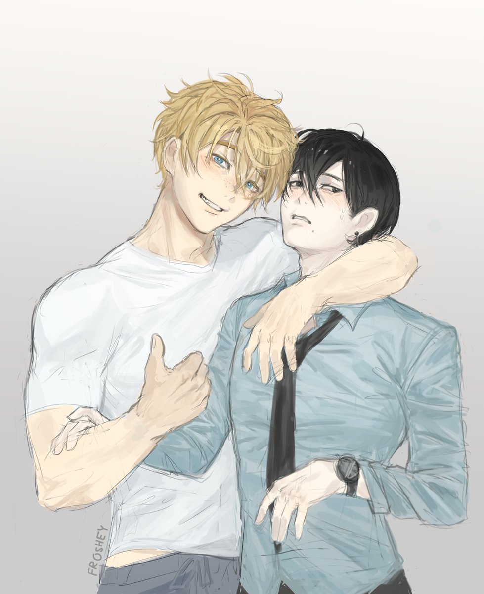 Frosshey's tweet photo. The sillies, both characters belong to @sena_daze #SenasBLManga https://t.co/L1qtIfXSP9