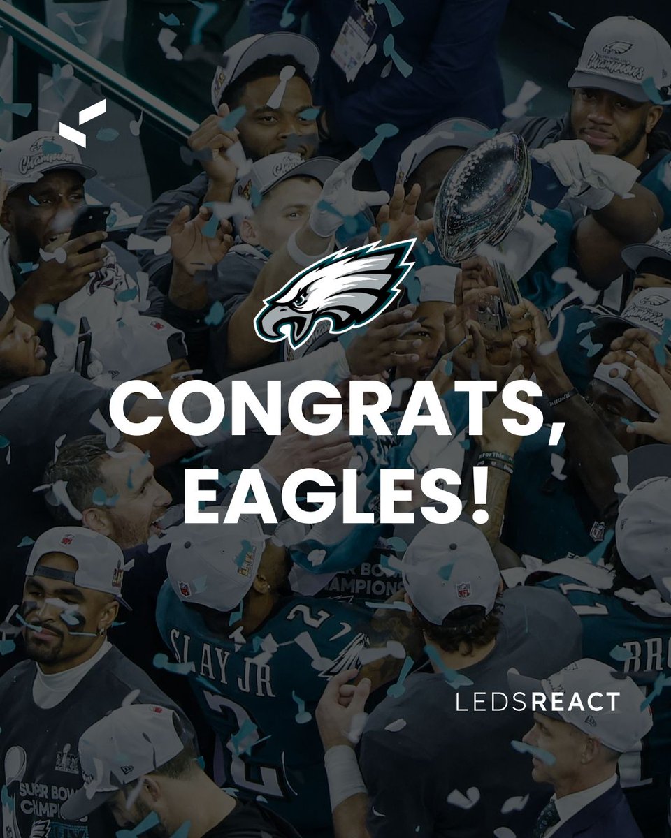 Ledsreact's tweet image. Hats off to the Philadelphia Eagles for their stellar performance in Super Bowl LIX! Your commitment to excellence is truly inspiring. Thrilled to support a team that exemplifies greatness. #FlyEaglesFly #SuperBowlLIX #EaglesTrainingTech #SuperBowl