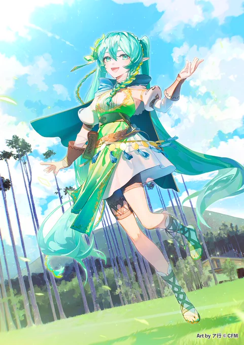 #奏の森リゾート × #初音ミク コラボのメインビジュアルのイラストを担当させていただきました! イベントや限定グッズ、コラボメニューと盛りだくさん…!どうぞよろしくお願いいたします! 