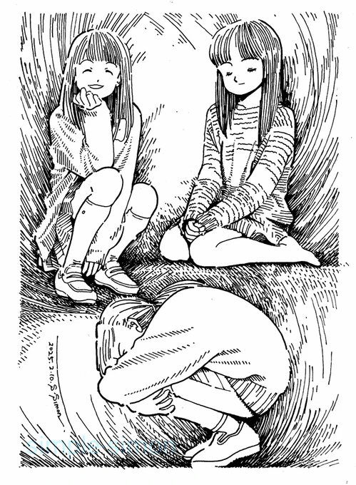本日の1枚
「座り込む・3態」
練習、練習🐱 