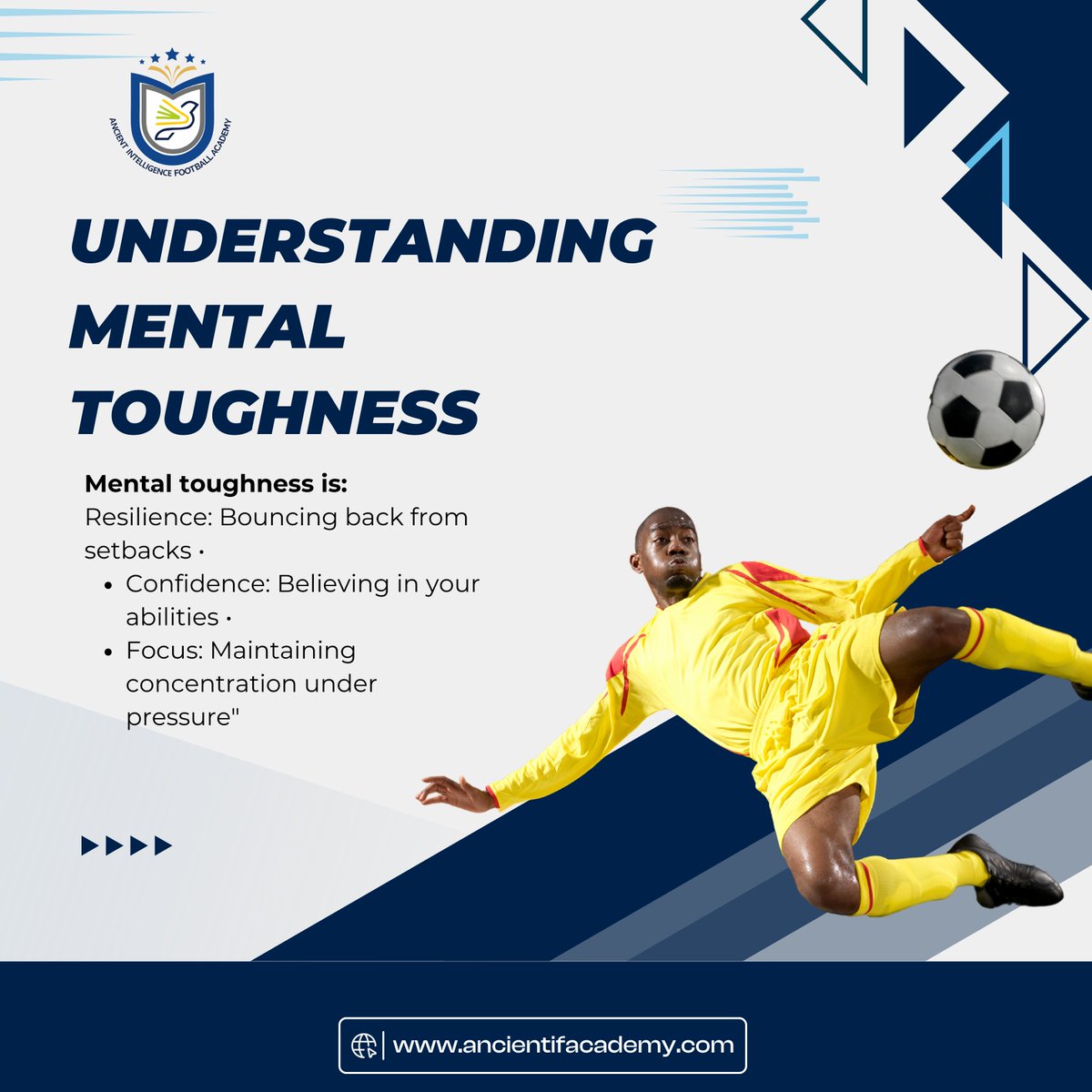 Understanding Mental Toughness!
Unlock your resilience, build confidence, and stay focused under pressure with Ancient Intelligence Football Academy. 

 Ready to elevate your soccer game? Start today!

 Visit ancientifacademy.com for expert insights.

#Ancientifacdemy