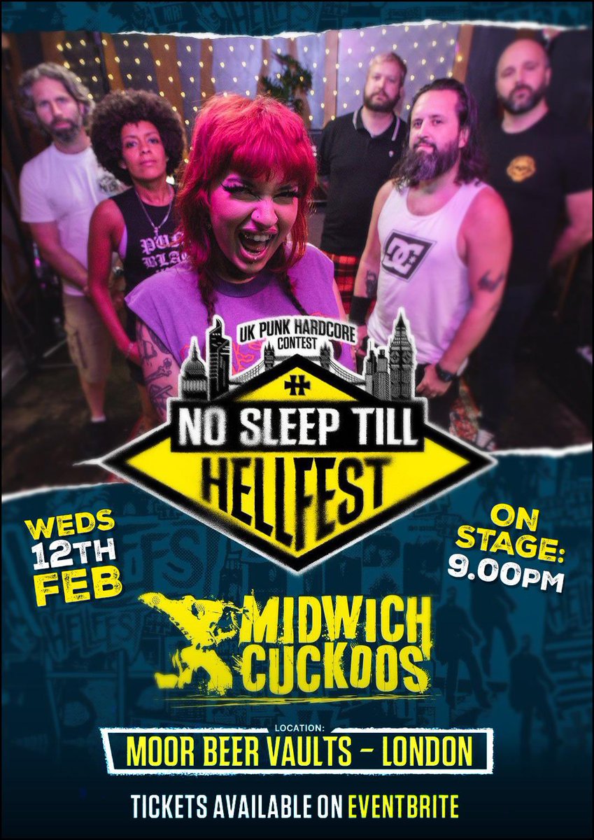 THIS WEDNESDAY we land at Moor Beer Vaults for the No Sleep Till Hellfest Contest ✨ 
That is 6 bands for a fiver, a Wednesday does not get much better than this if you as us. You can find the ticket link in our bio!
