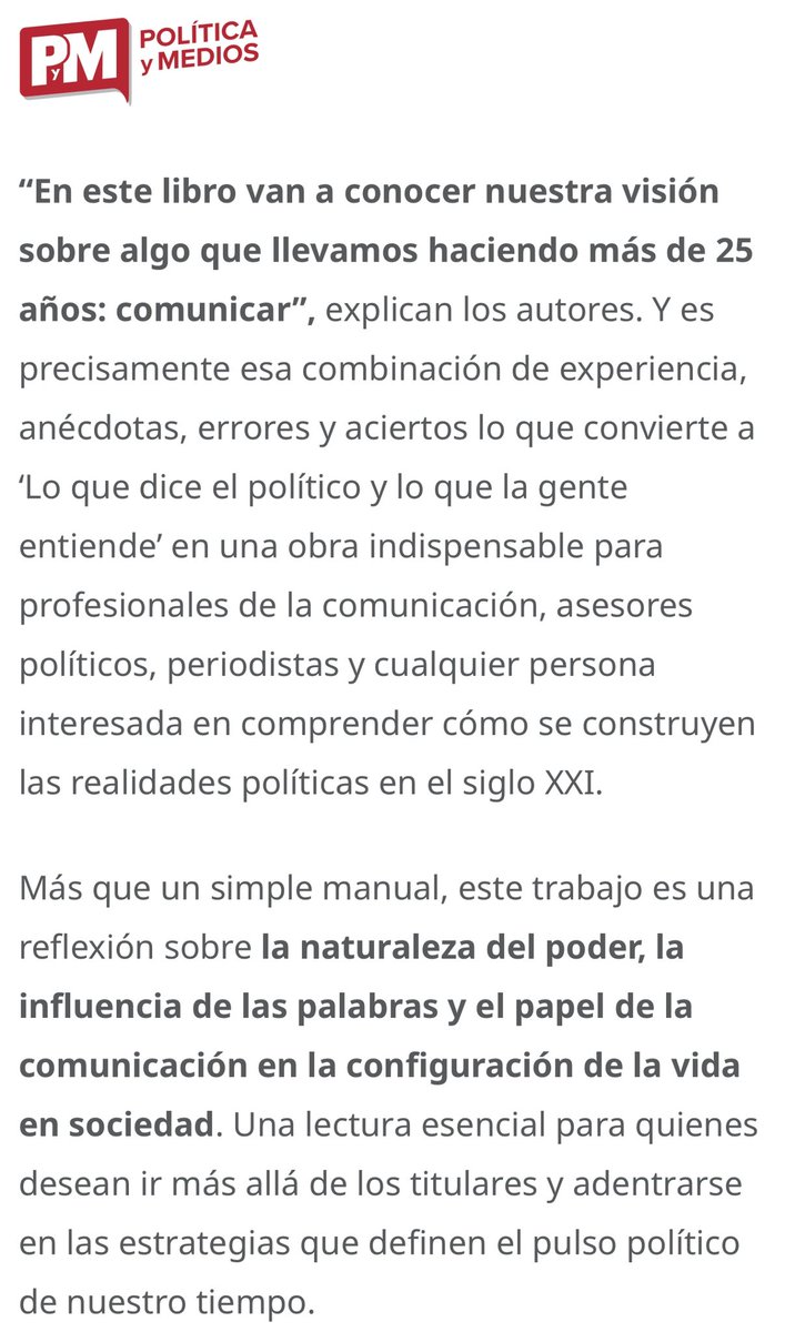 El libro ha cruzado el charco. Nos llega esta interesante reseña desde Argentina escrita por <a href="/LautaroGAmato/">Lautaro González Amato</a>. 

-Reseña: politicaymedios.com.ar/nota/21421/lo-…

-Compra en Amazon: amazon.es/dp/8413849748?…

#Compol