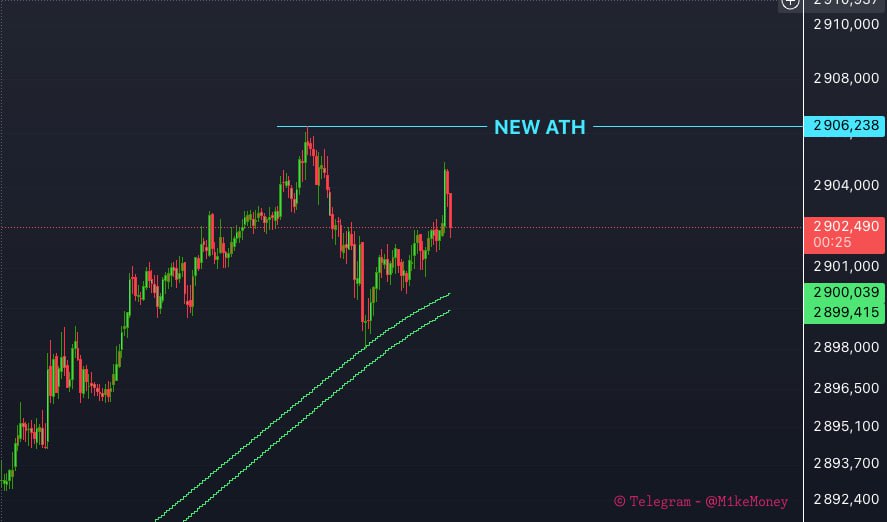 t_dmi3's tweet image. ✅ ➤ Gold has reached $2,900 per troy ounce for the first time in history. $XAU