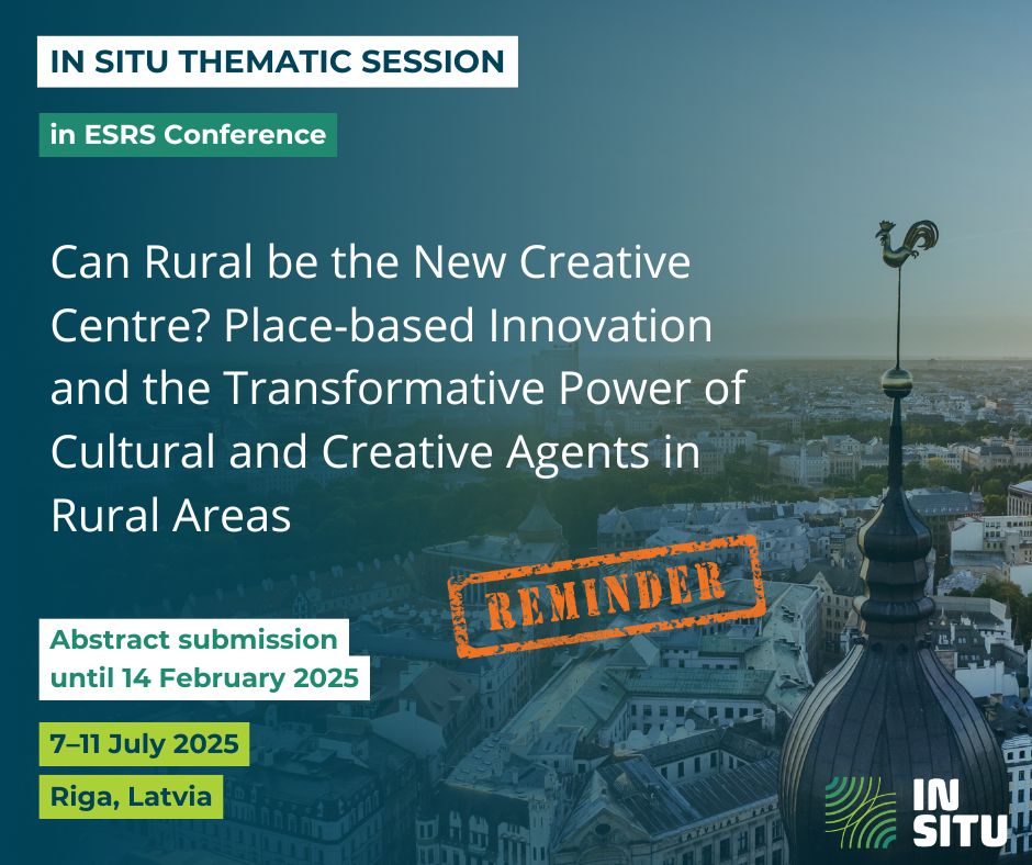 🕰️ The clock is ticking! 🕰️

Abstract submissions for the ESRS conference close on February 14th! Don’t miss your chance to join us this summer in Riga, Latvia! 🌍 Contribute your knowledge and gain an enriching experience ✨

#INSITUCulture #ESRS2025 #Riga #Conference #Research