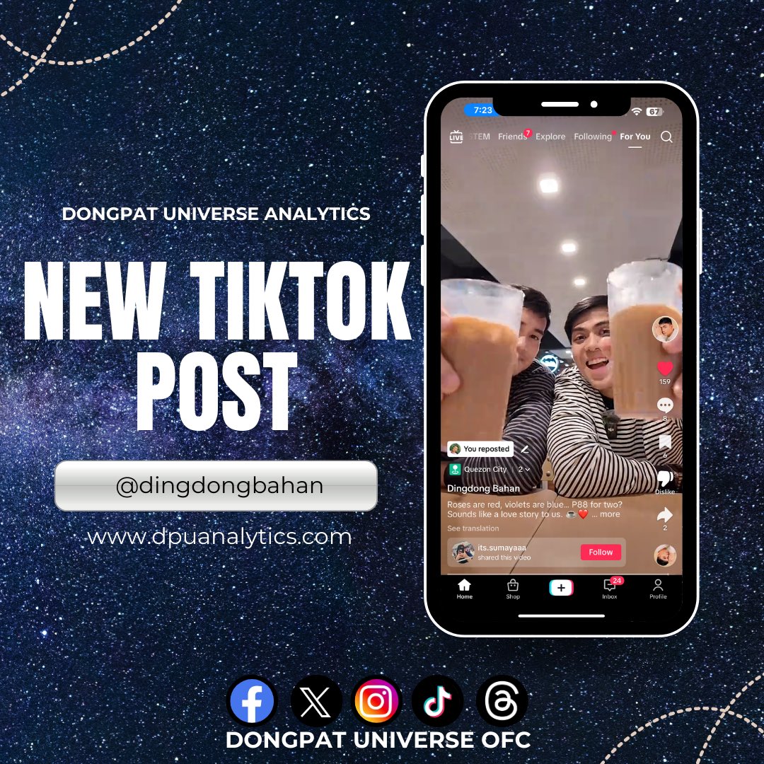 DPUAnalyticsOFC's tweet photo. New tiktok post from @dingdongbahan ✨

Best night date with @McDo_PH featuring DongPat 🩵💙

Engage now mga KaStarfish, Link below ⬇️ 

https://t.co/KmfkikAh9N

@dingdongbahan @impatrickr 

#DongPat 
#DongPatUniverse
#McCafeAt49
#SummitMediaClout https://t.co/pLR1B42yE5