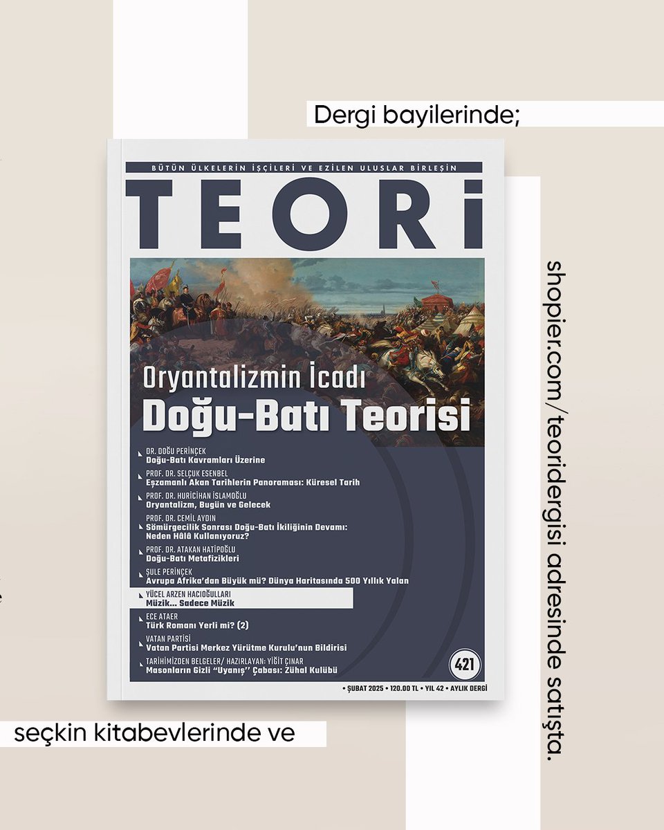 TeoriDergi's tweet photo. Prof. Dr. Selçuk Esenbel, "Eşzamanlı Akan Tarihlerin Panoraması: Küresel Tarih" başlıklı söyleşisiyle Şubat sayımızda...

Şubat sayımız dergi bay,lerinde, kitabevlerinde ve https://t.co/YwPWFPfHLp satışta... https://t.co/6m7YUA0qr5