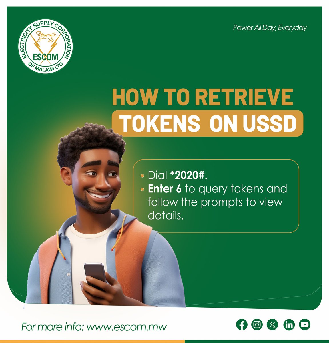 ESCOM_Malawi's tweet image. RETRIEVE YOUR MISSING OR LOST TOKENS FROM OUR 360 DEGREES DIGITAL PLATFORMS
#EscomMobileApp
#EscomWebsite
#WhatsappChatbot
#EscomUSSDcode