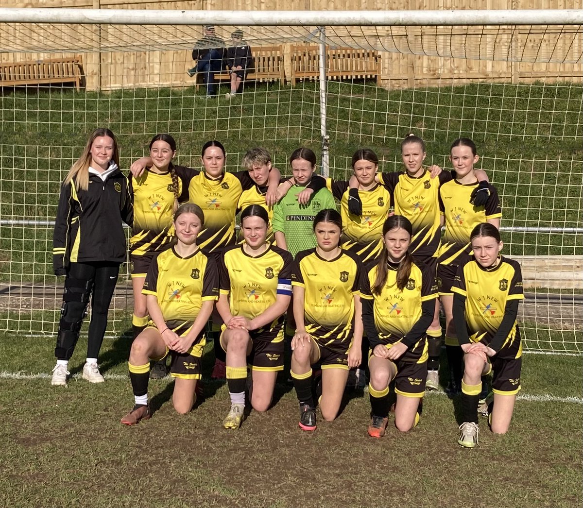 mrchoughs's tweet photo. A moment to remember 🥹

100 matches played ✅

Our football journey continues……

💛🖤💛🖤💛🖤💛🖤

#thisgirlcan 
#HerGameToo
#WeAreVogueSaints 〓〓 https://t.co/IYUp3UtzQd