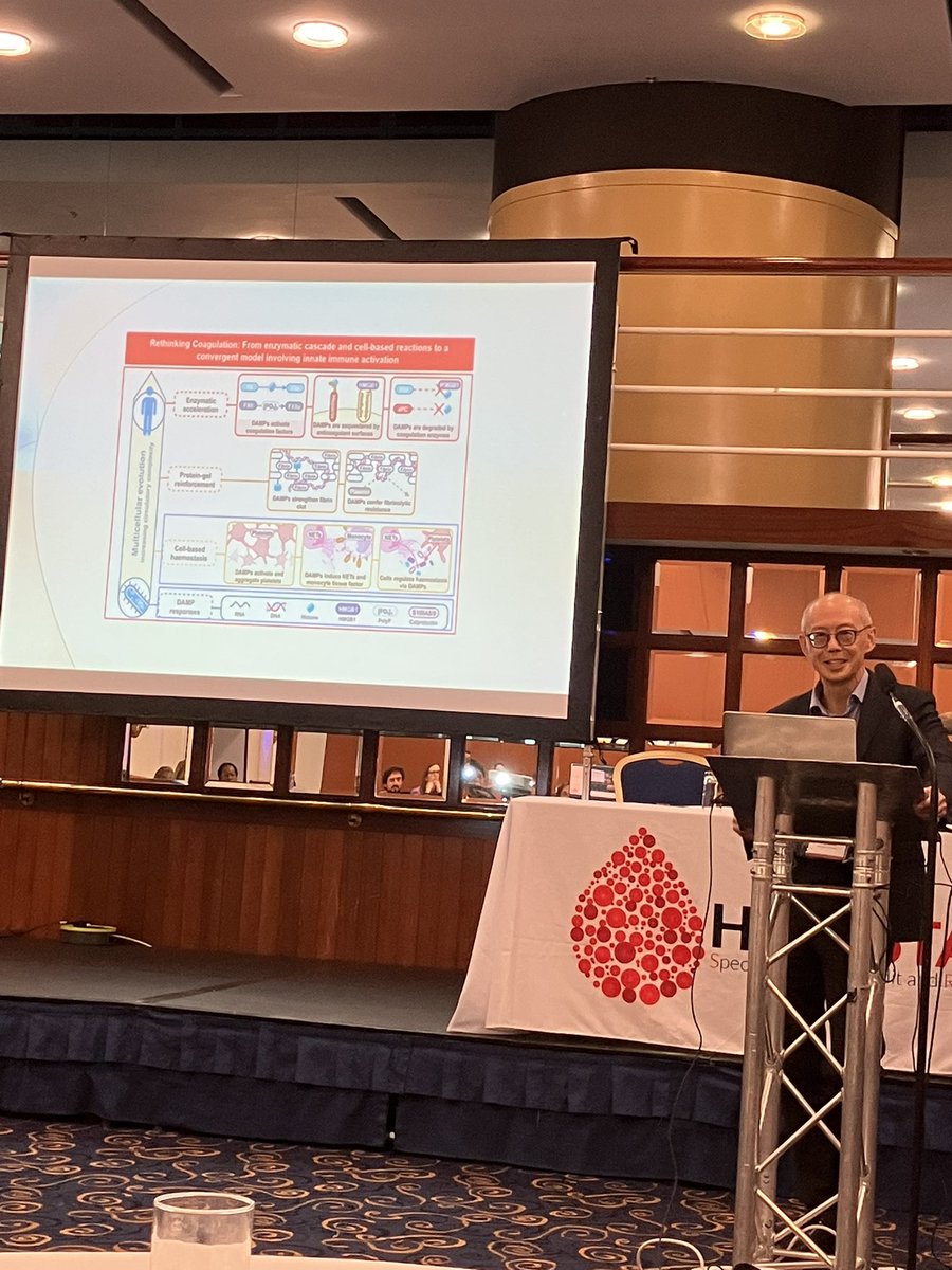 HaemSTAR_UK's tweet image. Our first plenary speaker- @CHToh1 covering a wide variety of “medical haematology”- changing the nomenclature, rearranging the coagulation cascade and a brief insight to the infected blood inquiry.
#haemSTAR25