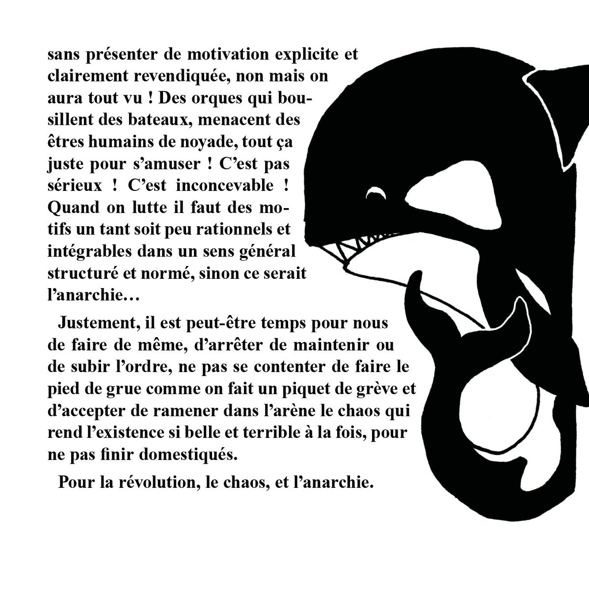 "Singeons-les"

Que peuvent-nous inspirer les révoltes animalières des orques et des singes thaïlandais ... ? 

Lisez le dans cet article du numéro 10 du journal d'agitation Mauvais Sang !

mauvaissang.noblogs.org/post/2025/01/3…🩸