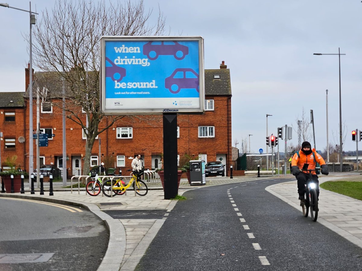 DubCityCouncil's tweet photo. Whether you are driving, walking, wheeling, or cycling please Be Sound and look out for other road users to prioritise safety when travelling on the city’s roads. #ActiveTravelNetwork #C2CC @livedrive @DCCTraffic @GardaTraffic @Dept_Transport @RSAIreland https://t.co/MtD7UHFakT