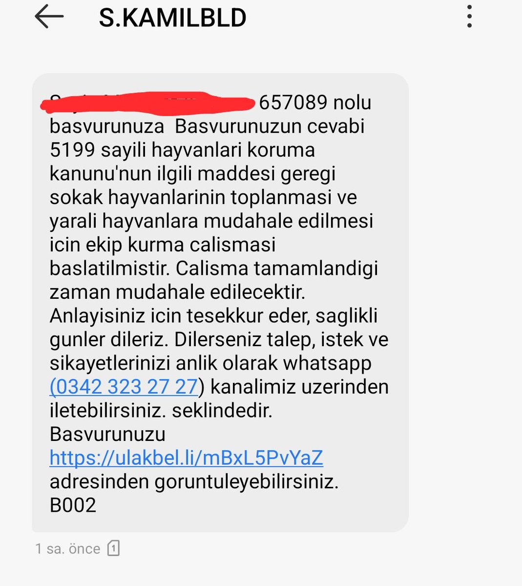 uzunarap27's tweet photo. Yaralı bir kedi için Şehitkamil belediyesine yapılan başvuruya gelen cevap. Şaka gibi...! 
@gantepvaliligi @GaziantepBeld @Gazianteppusula @gaziantepolusum @GaziantepOlay @GaziantepBeld @hhplatformu @hayses19 https://t.co/5NBwTqKTYN