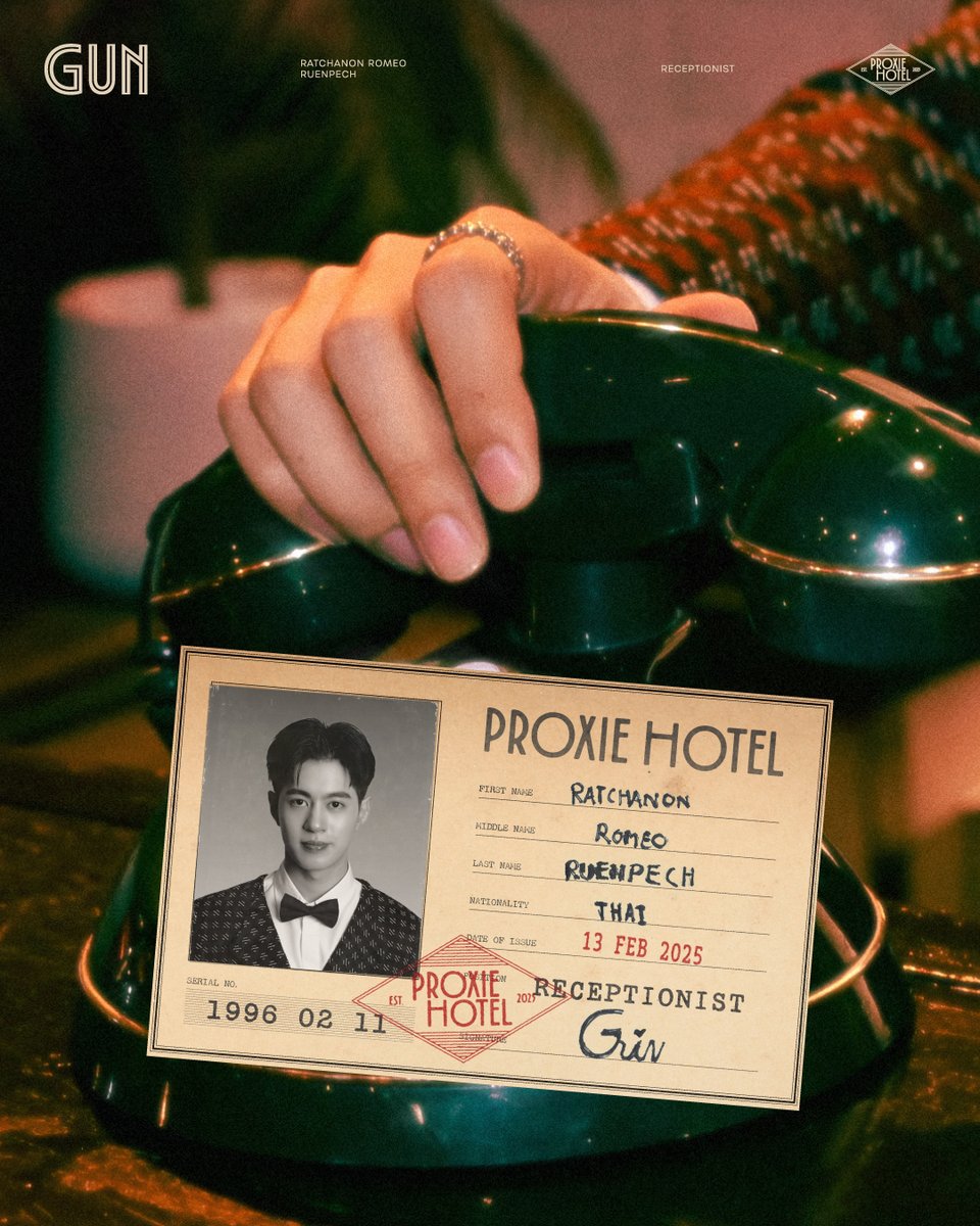 PROXIE_Official's tweet photo. PROXIE
The New Single
‘พรุ่งนี้ค่อยเลิกได้ไหม (Last Request)’

Concept Photo
Ratchanon’s ID Card

Droppin’ on
13.02.2025 | 8PM

#PROXIE_พรุ่งนี้ค่อยเลิกแชร์รูป
#PROXIE_ReadyToCheckIn
#PROXIEGun
#PROXIEth
#bROTHERSMUSIC https://t.co/DDl3ly6u9m