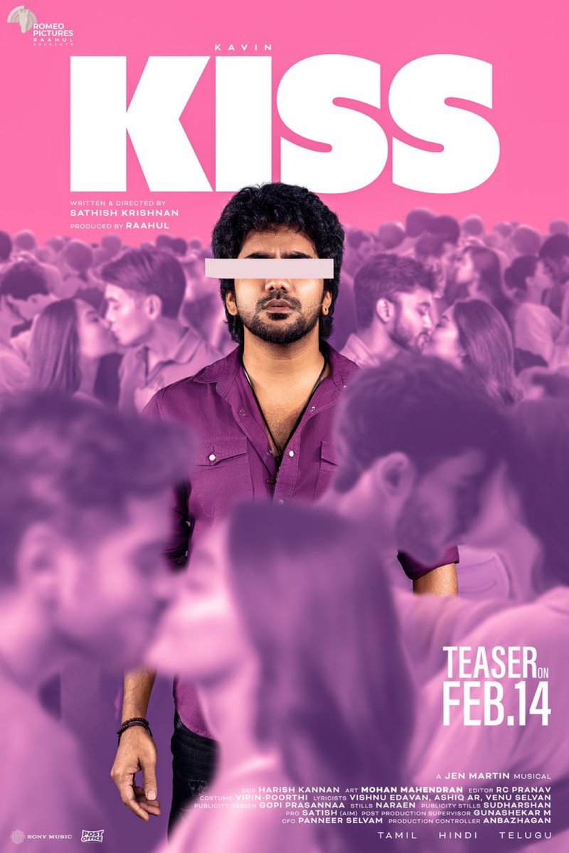 Karthikravivarm's tweet photo. Kavin's Next Titled #KISS 😘

Teaser From Feb 14th 

Direction : Sathish 
Music : Jen Martin 
Starring : Kavin, Preethi Asrani (Ayothi)
Production : @Romeopictures_  @mynameisraahul https://t.co/wxGJH4ekQ1