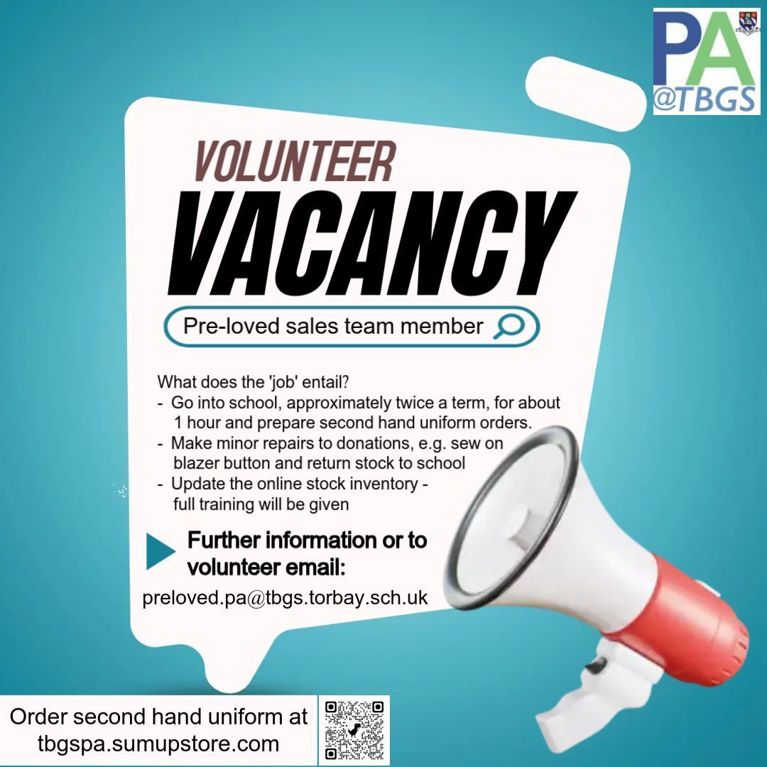 dare to help out?  The PA are looking for volunteers to get involved with the Pre-Loved Uniform Shop. #tbgs #pls #tbgspa