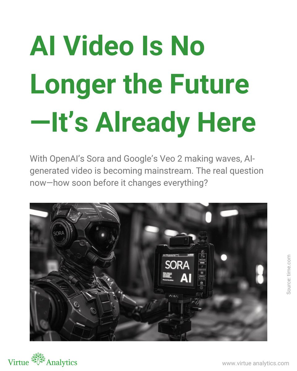 AI-Generated Videos Are Going Mainstream—Are We Ready? 🤖

December brought big moves in AI video: OpenAI’s Sora had access delays and Google’s Veo 2 dropped for select users

AI video is set to transform content creation—how soon will it be everywhere?

#AIVideo #GenerativeAI