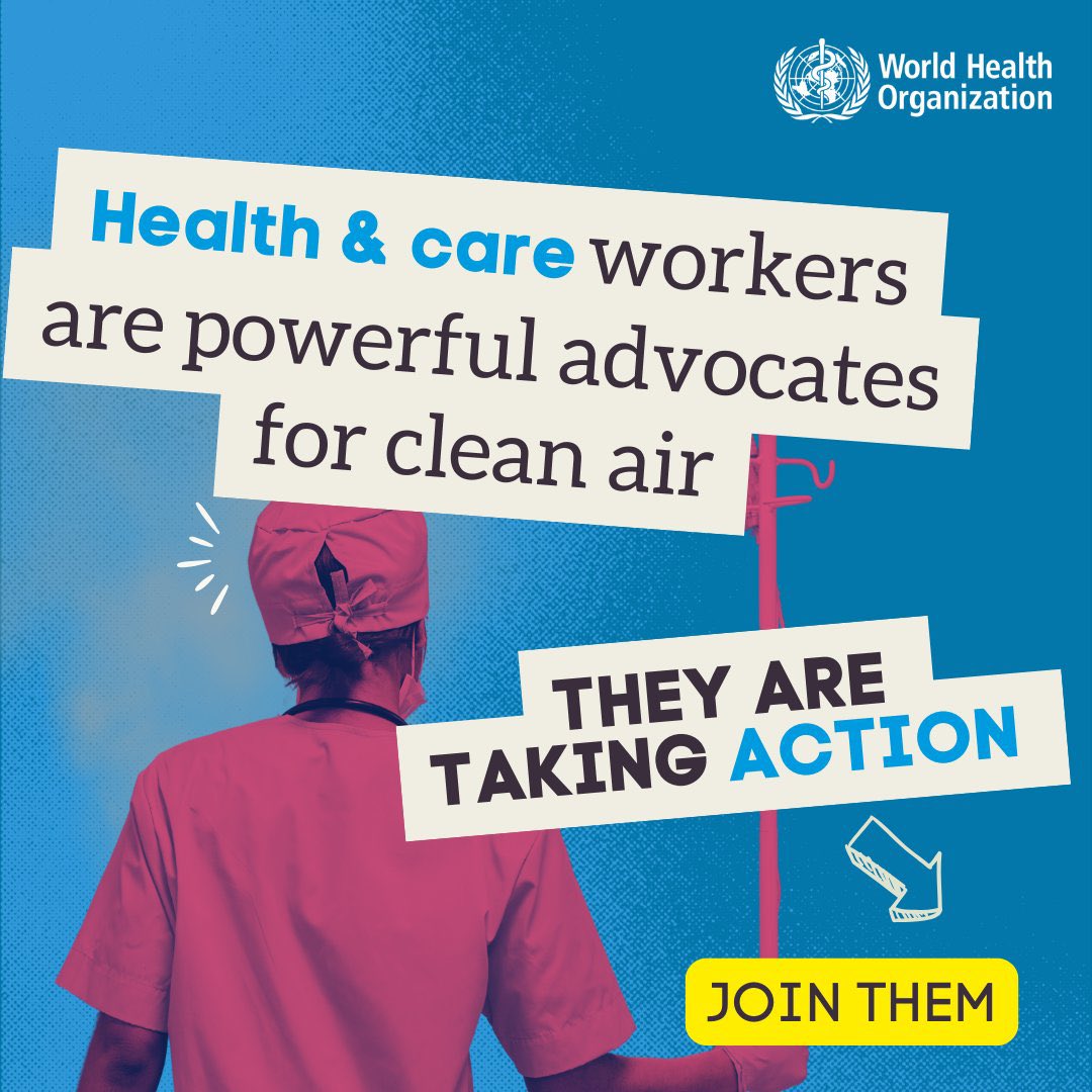 Tedros Adhanom Ghebreyesus (@drtedros) on Twitter photo The science is as clear as our skies should be -- we have to stop polluting the air we breathe. 
Health professionals are dealing with the health consequences firsthand. That's why they're calling on leaders to take urgent and decisive action to save lives.
Let's join them: The science is as clear as our skies should be -- we have to stop polluting the air we breathe. 
Health professionals are dealing with the health consequences firsthand. That's why they're calling on leaders to take urgent and decisive action to save lives.
Let's join them: